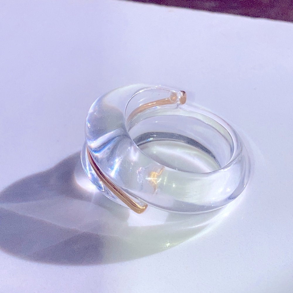 18k GOLD BACCARAT ring  with tag and box. size 5.5 - Picture 4 of 5